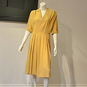 Vintage 80's Taryn Dechellis Straw Polo Midi Dress